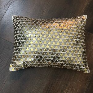 West Elm Metallic Geometric Accent Pillow